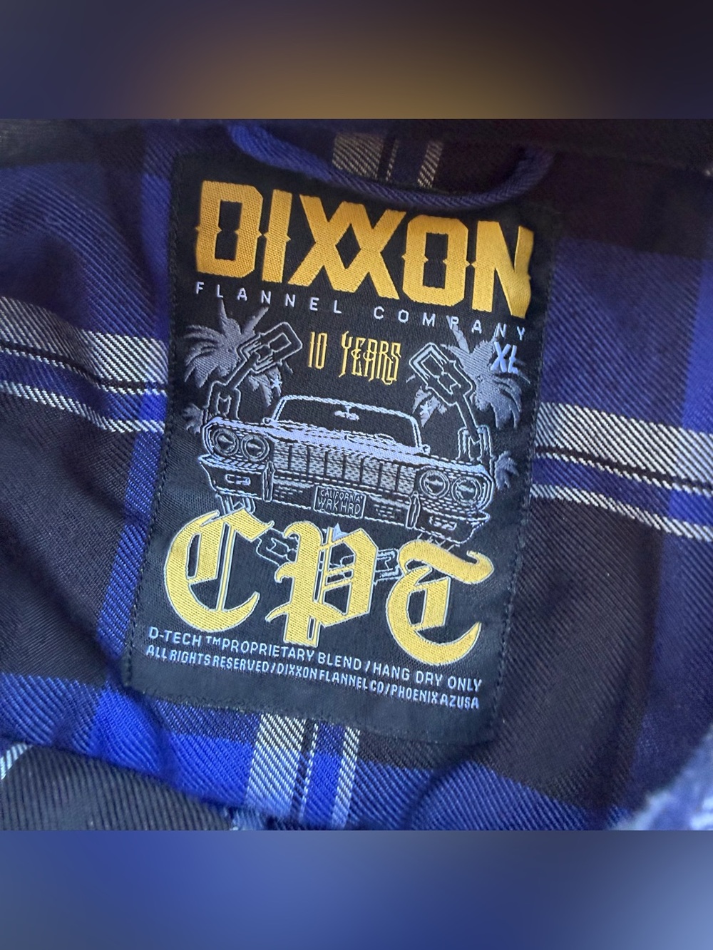 Dixxon Flannel Co CPT Shirt Men Size XL Plaid Blue - Picture 5 of 8